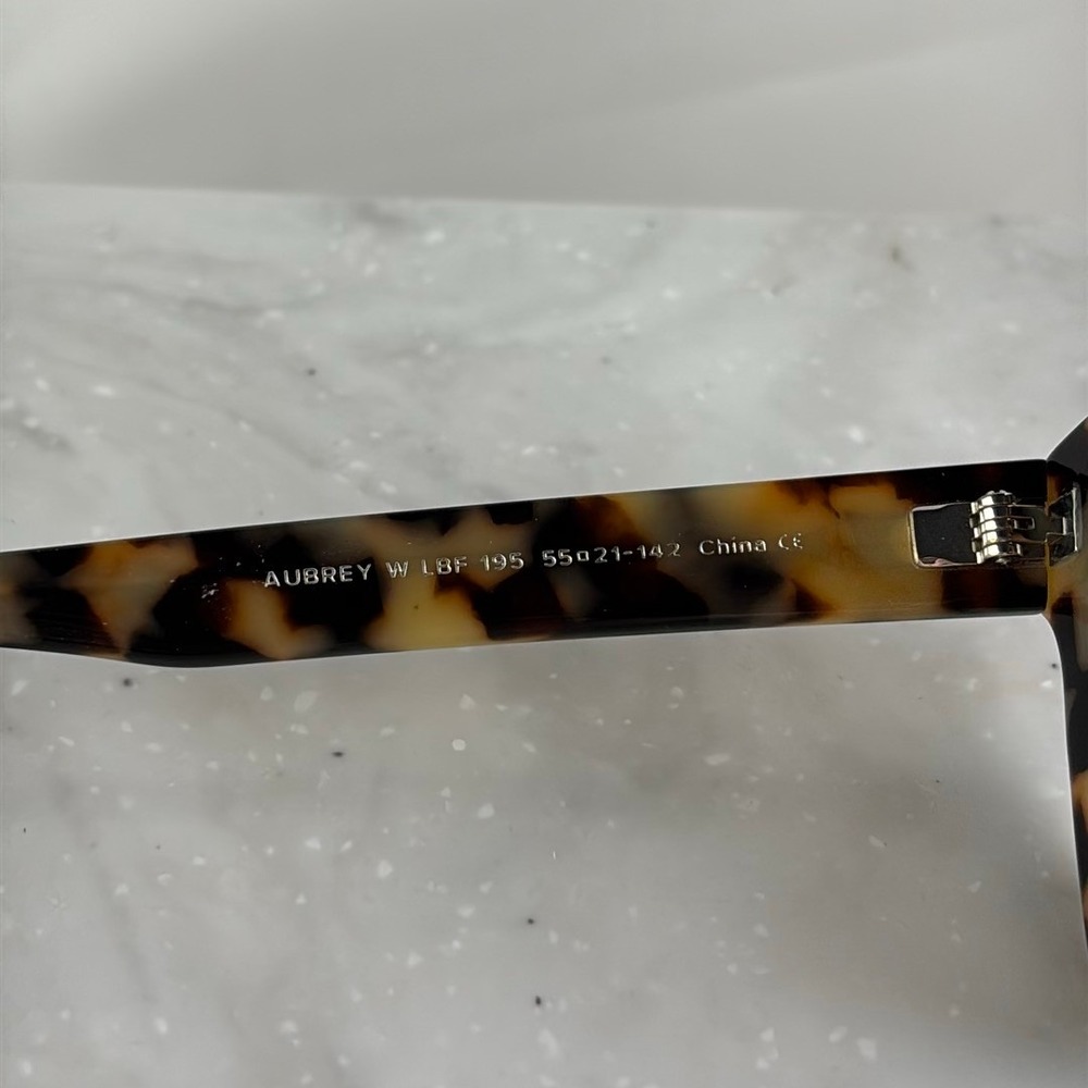 Warby Parker Aubrey Wide Sunglasses Tortoise Shell Brown Lenses 55-21-142 - Picture 5 of 6